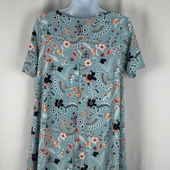 Tres Bien floral knit short sleeve trapeze dress M - Picture 5 of 10
